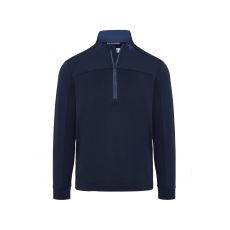 Lightweight 1/4 Zip Mixed Media Pullover Black Iris