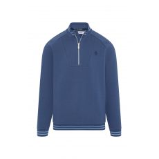 Midweight 1/4 Zip Mixed Media Pullover True Navy