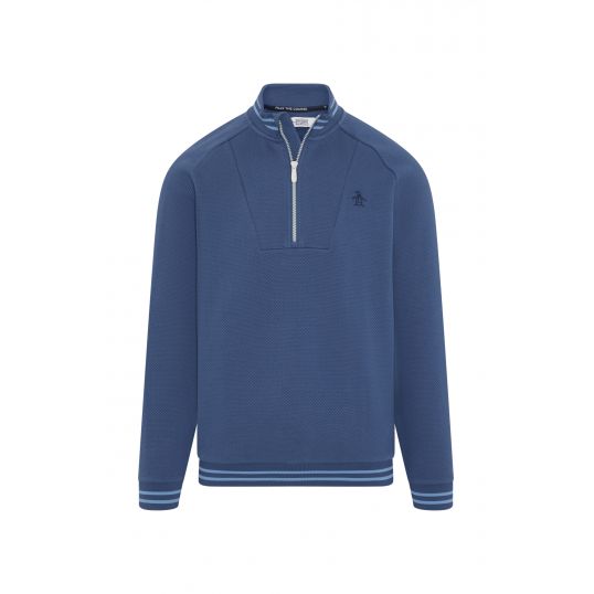 Midweight 1/4 Zip Mixed Media Pullover True Navy