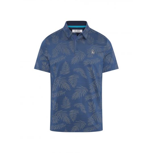 All Over YD Botanical Jacquard Polo True Navy