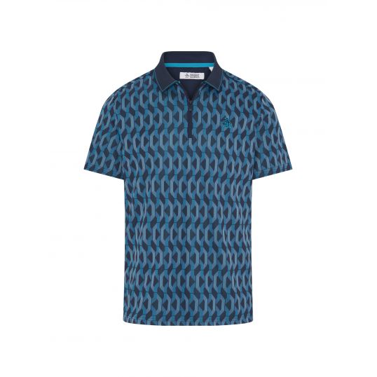 All Over Jacquard Colour Block Polo Black Iris