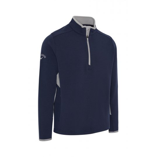 Blocked 1/4 Zip Pullover Peacoat Mens Medium Peacoat