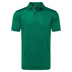 Painted Floral Lisle Polo Field Green