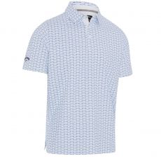 Albatross Geo Print Polo Bright White
