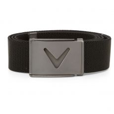 V Logo Web Belt Caviar