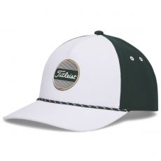 Boardwalk Rope Golf Hat Mens Adjustable White/Pine/Gold