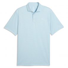 Cloudspun Mono Check Polo White Glow/Team Light Blue