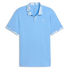 Modalon Floral Rib Polo Team Light Blue