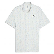Cloudspun Argyle Bloom Polo Warm White/Team Light Blue