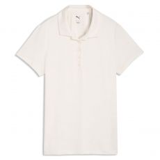 Floral Lace Jacquard Ladies Polo Warm White