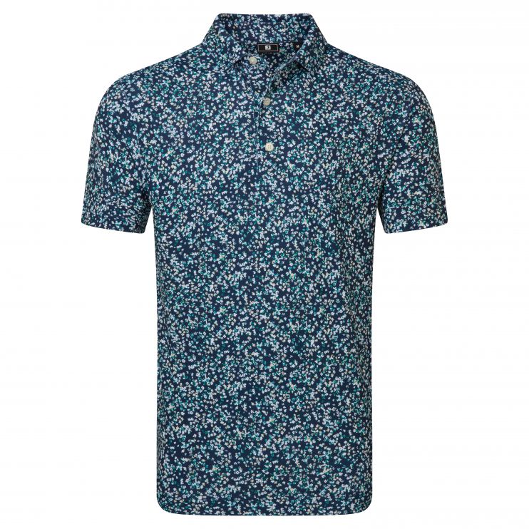 FootJoy Watercolour Floral Print Pique Polo Shirt