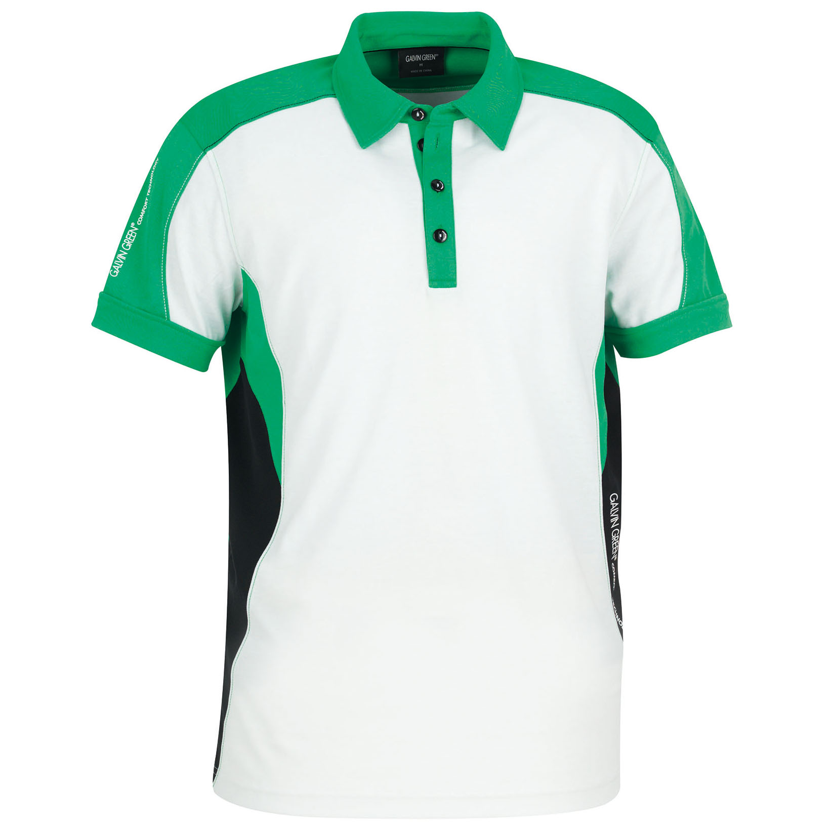 Product Image for Michael Golf Shirt White/Emerald Green