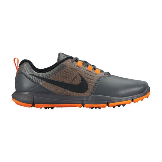 gatear Punta de flecha Ocho Nike Explorer Lea Dark Grey/Black/Orange | Mens Golf Shoes at JamGolf