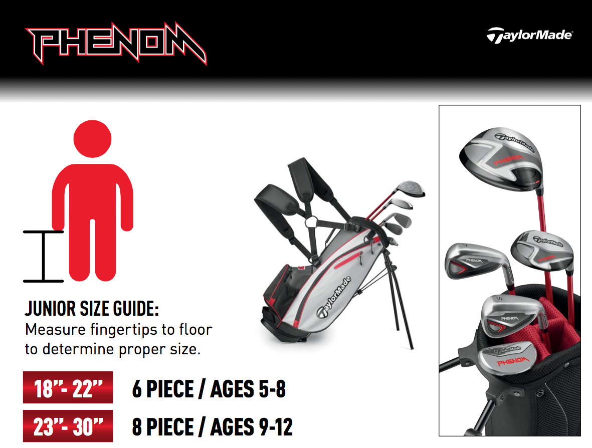 Custom fit details for Phenom Junior Golf Set Age 5-8