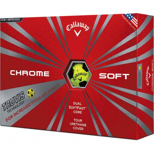 Chrome Soft Truvis Golf Ball Yellow/Black