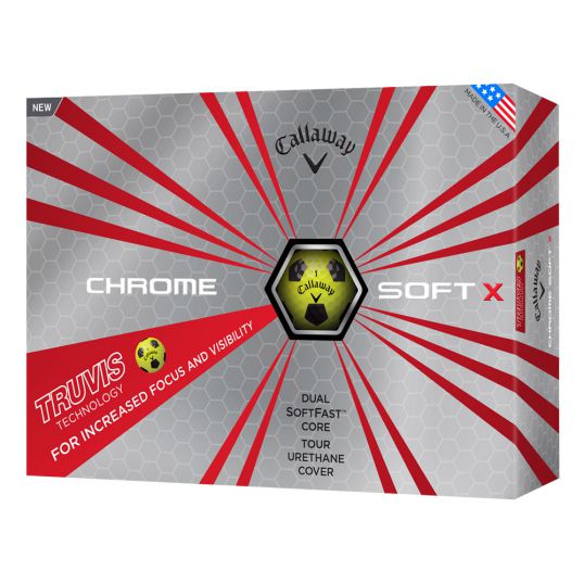Chrome Soft X Truvis Yellow/Black Golf Balls 2017