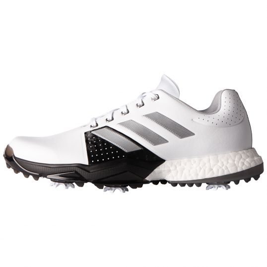 Higgins mostrar su Adidas AdiPower 3 Boost Mens Golf Shoes White and Black