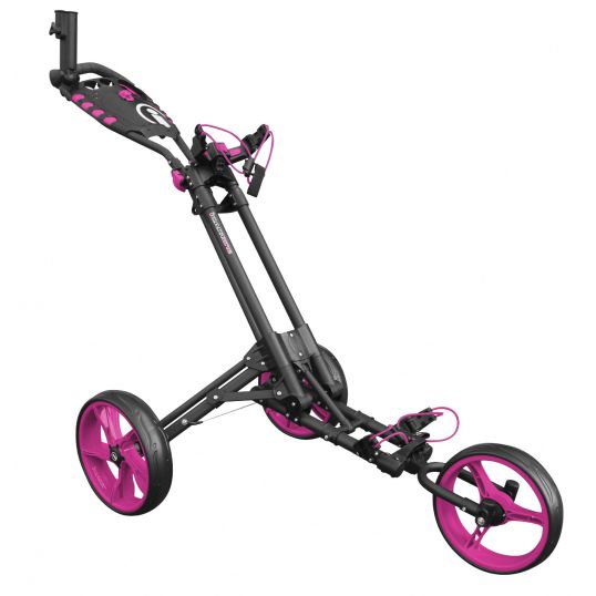 One 3 Wheel One Click Trolley Grey/Pink