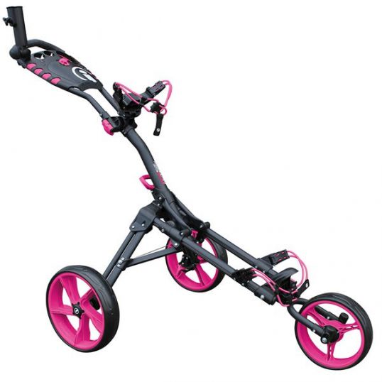 One 3 Wheel Compact Trolley Grey/Pink