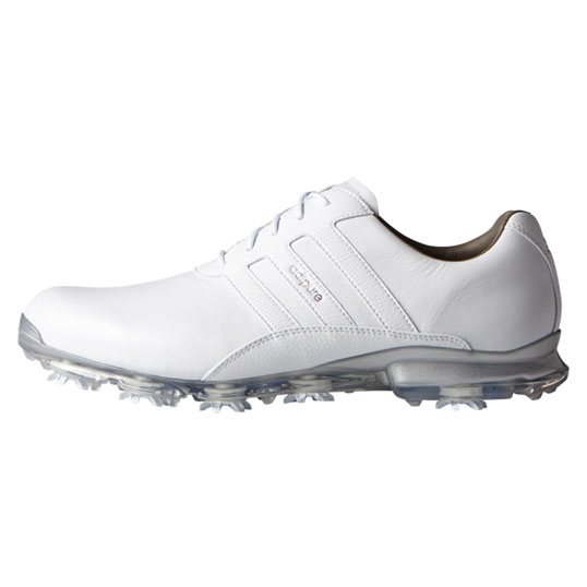 AdiPure Classic Mens Golf Shoes White/Silver Metallic
