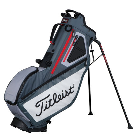 Players 5 Stand Bag Charcoal/Silver/Red