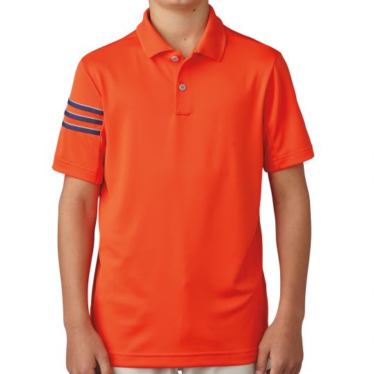 3 Stripe Junior Polo Energy Orange