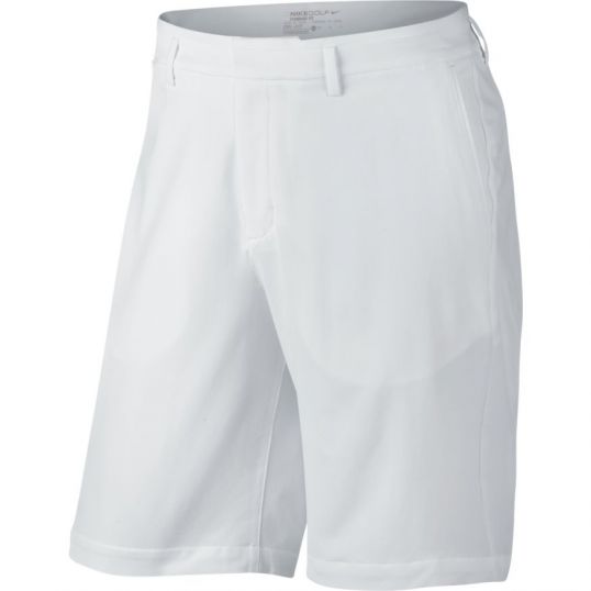 Flat Front Woven Shorts White