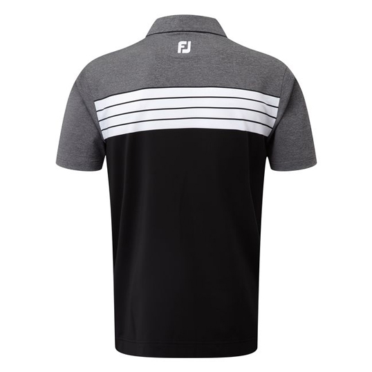 Pique Colour Block Shirt Black/White/Charcoal