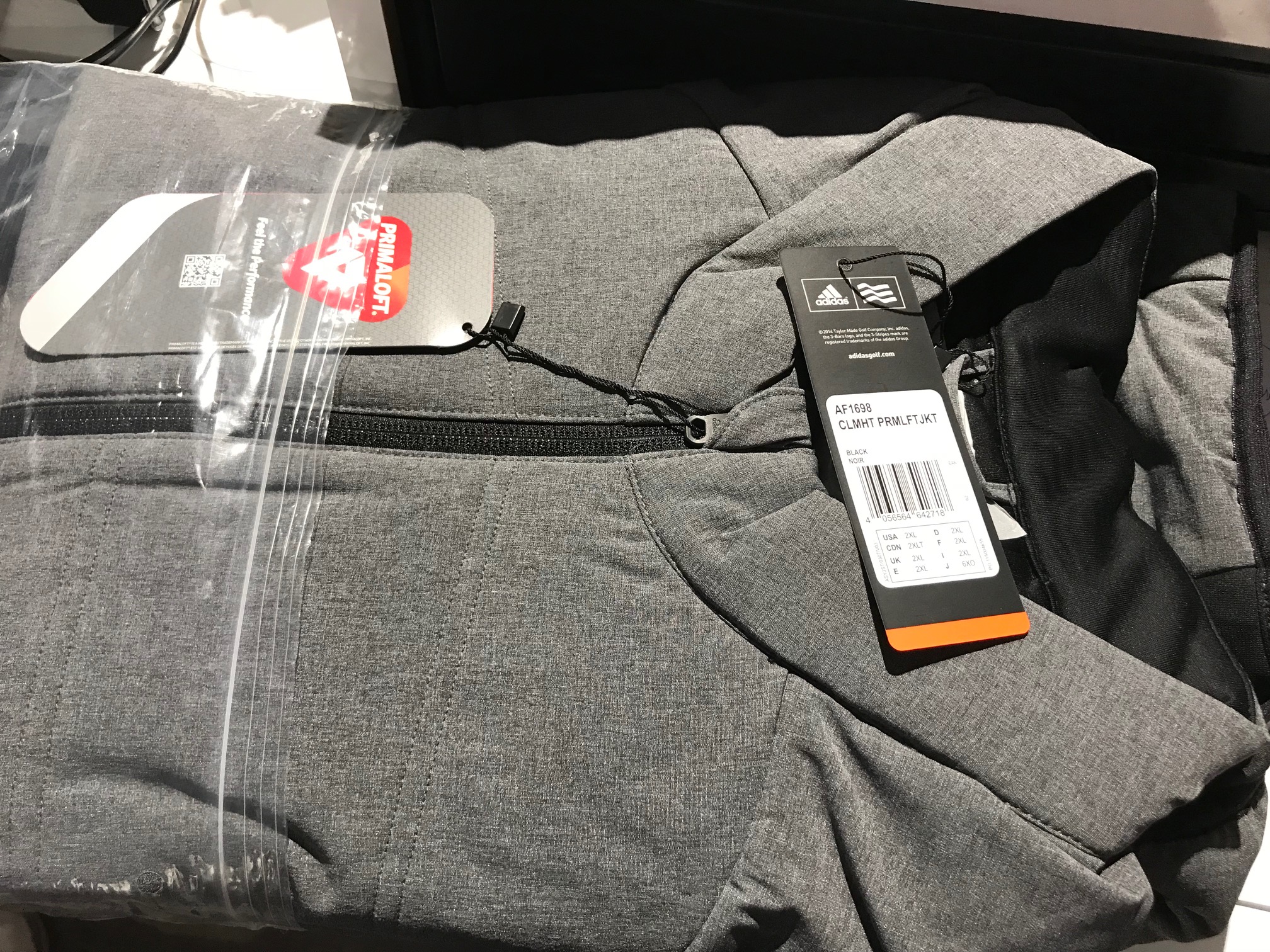 Adidas mens golf climaheat 2024 primaloft jacket mid grey