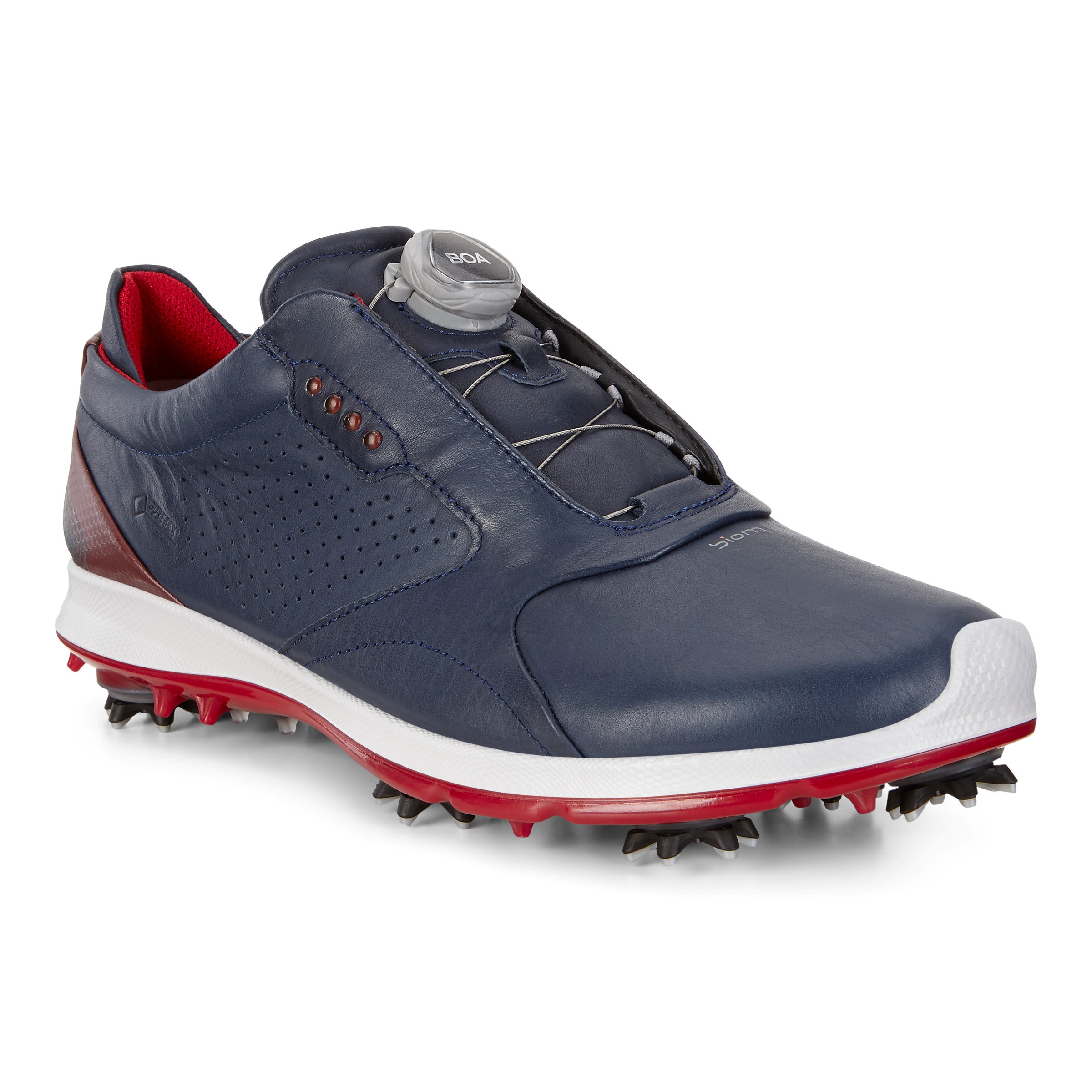 Product Image for Ecco Biom G2 GTX Boa Mens Golf Shoes Navy/Red 2018 Mens 43 (8.5-9 UK) Standard Navy/Red