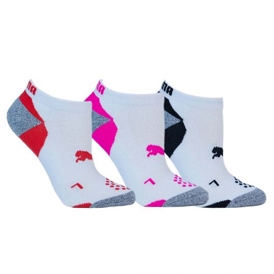 Pounce Quarter Ladies 3 Pair Socks White/Rose/Pink/Peacoat