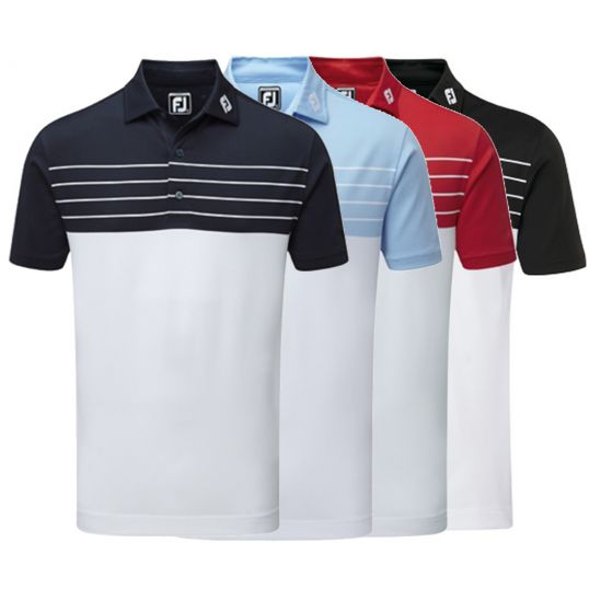Pique Striped Colour Block Polo Shirt
